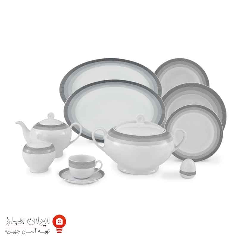 سرویس چینی سیلورلاینر سری ایتالیا اف 102 پارچه ۱۲ نفره