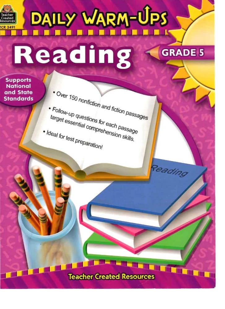 کتاب Daily Warm-Ups Reading Grade 5 (گرمکنندههای روزانه ریدینگ پایه پنجم) نسخه انگلیسی PDF