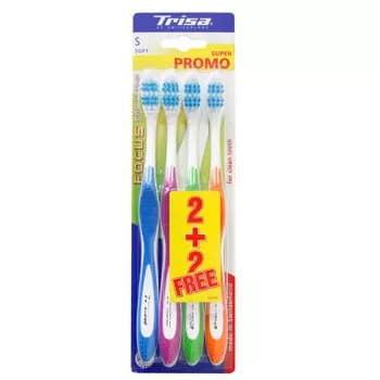 مسواک تریزا سری Super Promo مدل Focus Pro Clean با برس نرم بسته ۴ عددی