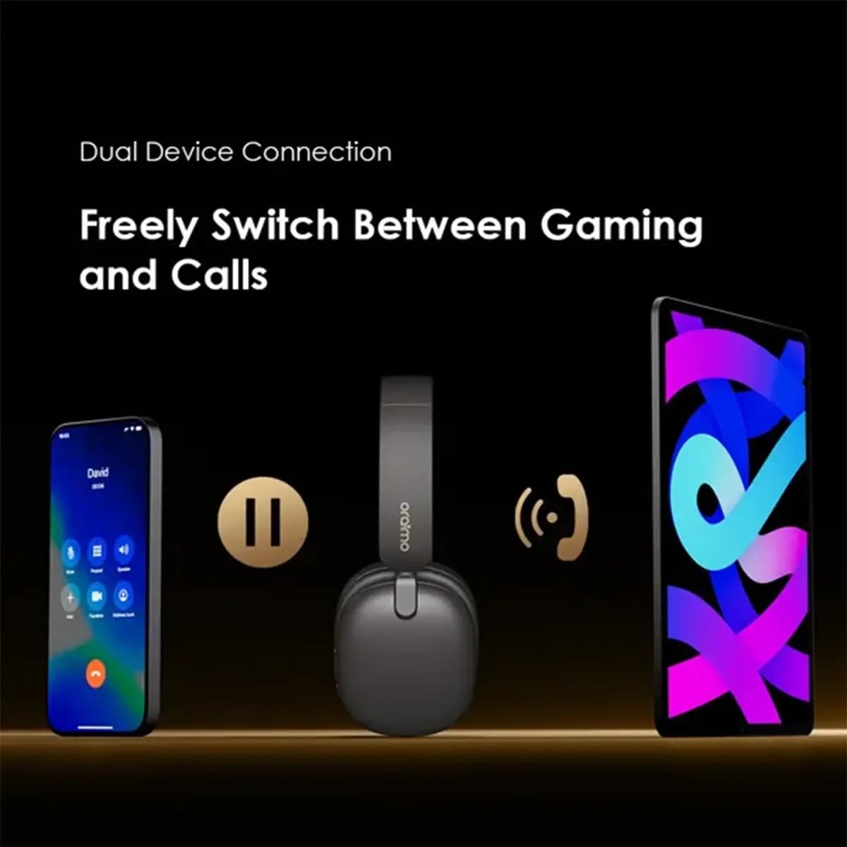 هدفون رو گوشی بی سیم اورایمو مدل Oraimo BoomPop Lite — تصویر ۵