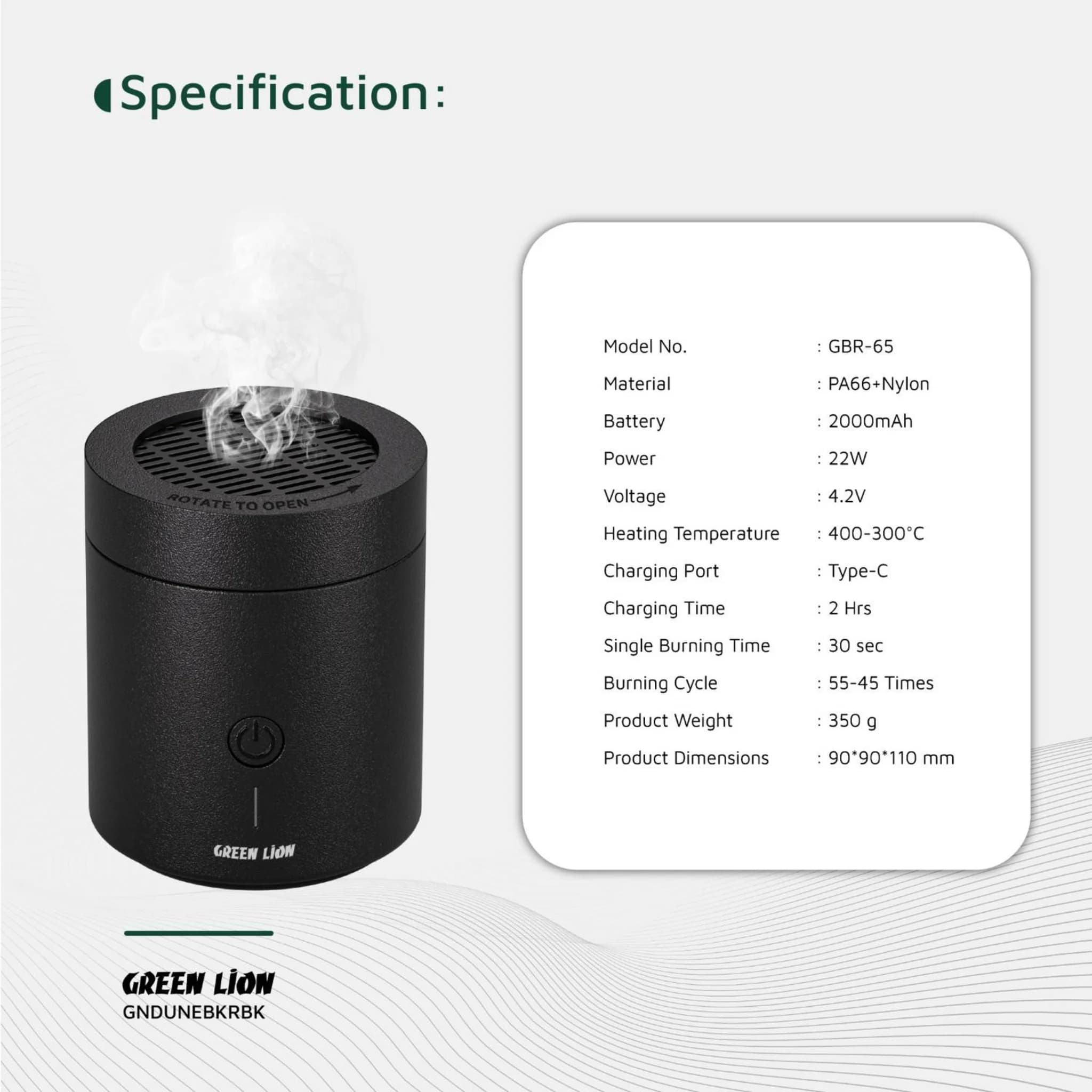 دستگاه بخور دون مناسب عود و اسپند گرین لاین Green Lion Dune Bakhour Incense Burner — تصویر ۲