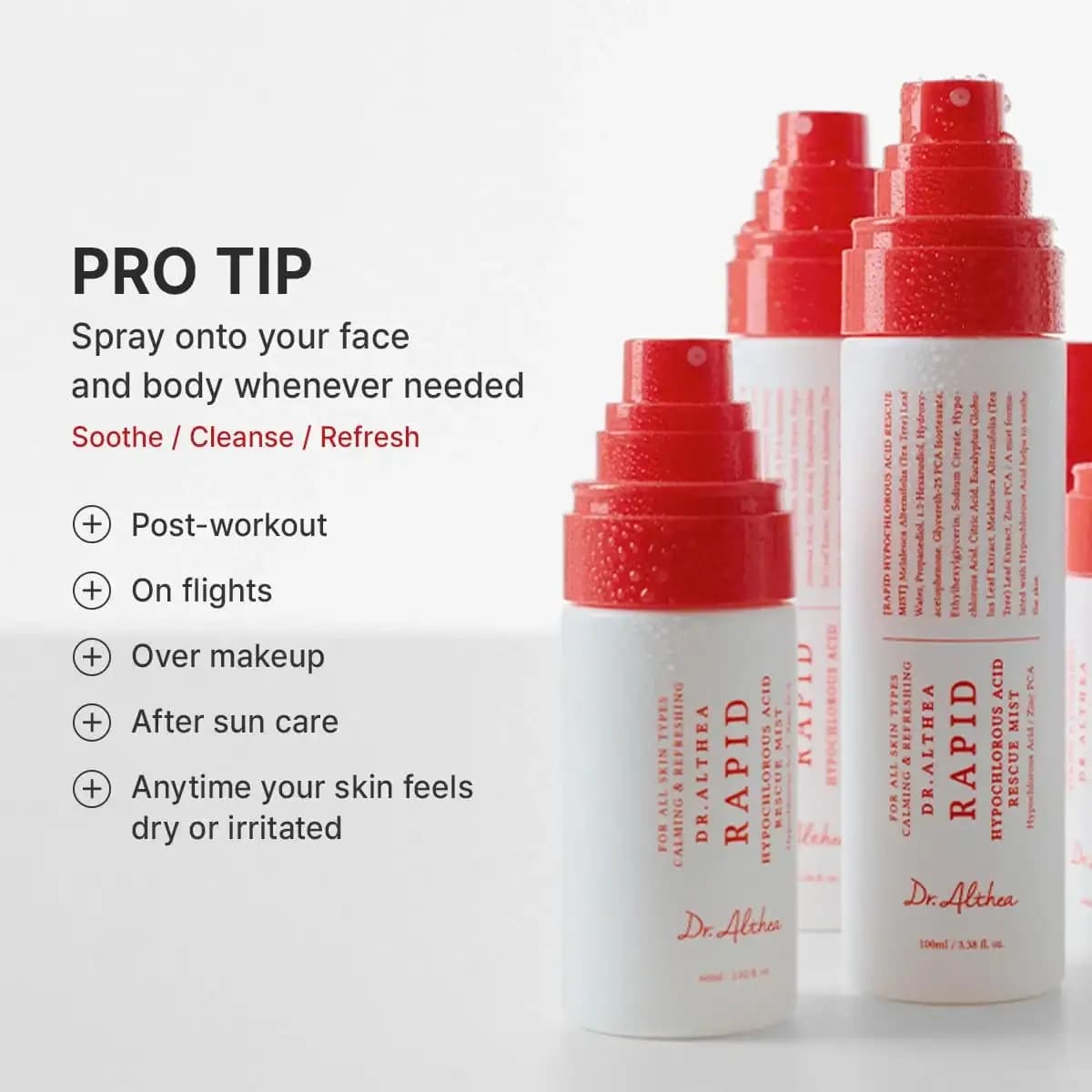 اسپری میست هیپوکلروس اسید دکتر آلتیا ۱۰۰ میل Dr Althea Rapid Rescue Mist — تصویر ۵