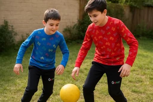 ست بلوز شلوار اسلش پسرانه پاییزه طرح گیم 4 تا 14 سال