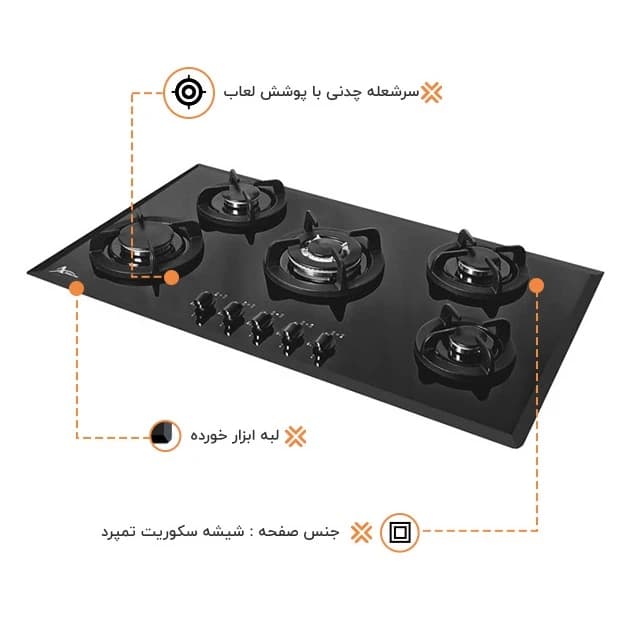 اجاق گاز صفحه ای اخوان مدل G-35-HE — تصویر ۳
