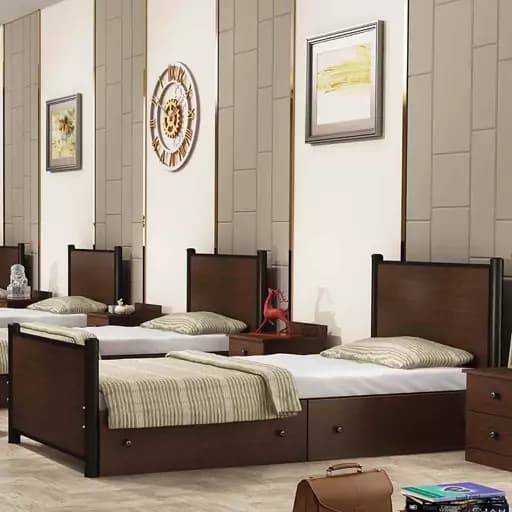تخت خواب یک نفره مدل دورا با کشو بدون تشک مبلمان فرنا مدل 1142552