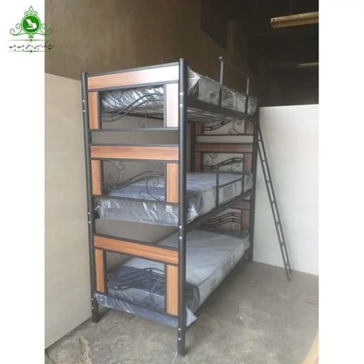 تخت خواب سه طبقه مدل ملودی بدون کشو بدون تشک مبلمان فرنا مدل 1142550