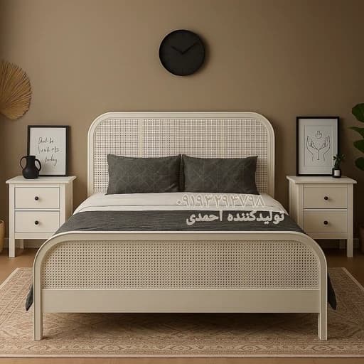 تخت خواب دونفره حصیری کلاسیک زیبا مبلمان فرنا مدل 1142446
