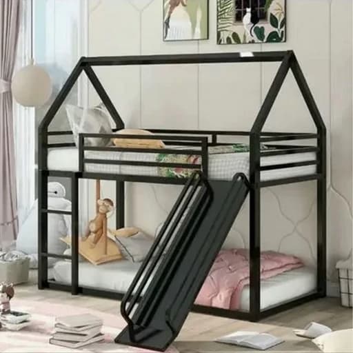 تخت کلبه کودک / تخت سرسره دار / تخت دو طبقه مبلمان فرنا مدل 1142429