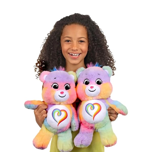 خرس پولیشی رنگارنگ قلبی 28 سانتی Care Bears — تصویر ۳