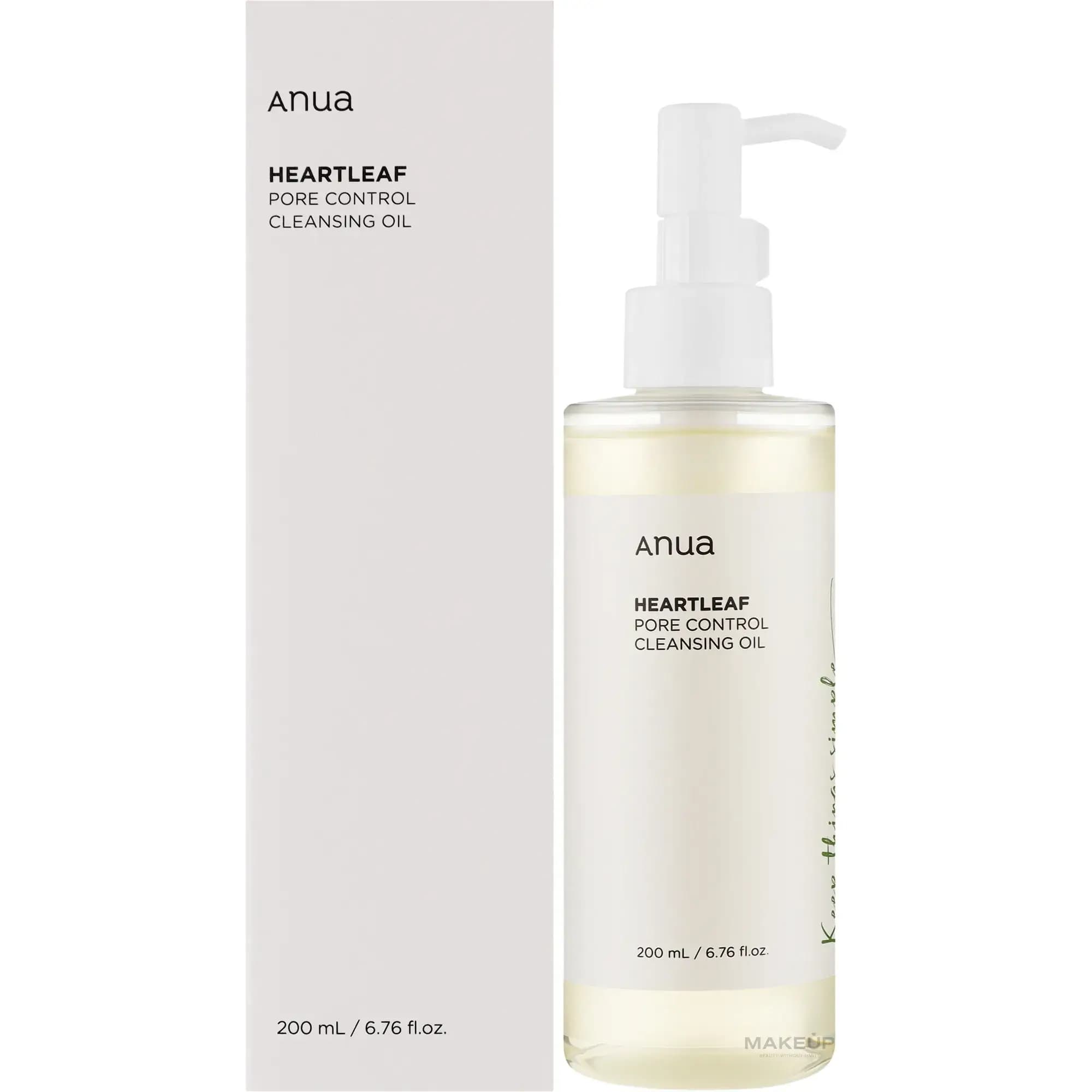 روغن پاک کننده آرایش و کنترل منافذ آنوا هارتلیف ۲۰۰ میل Anua Heartleaf Pore Control Cleansing Oil