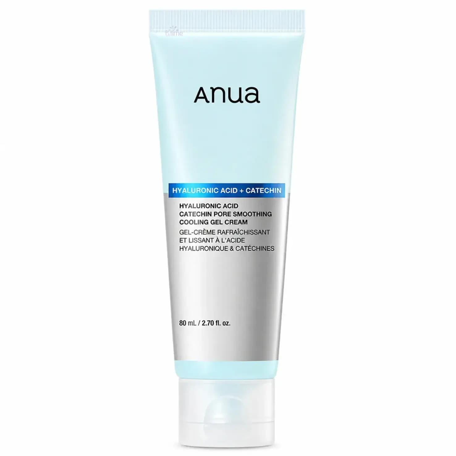 ژل کرم خنککننده و آبرسان آنوا هیالورونیک اسید و کاتچین ۸۰ میل Anua Hyaluronic Acid Catechin Pore Smoothing Cooling Gel Cream
