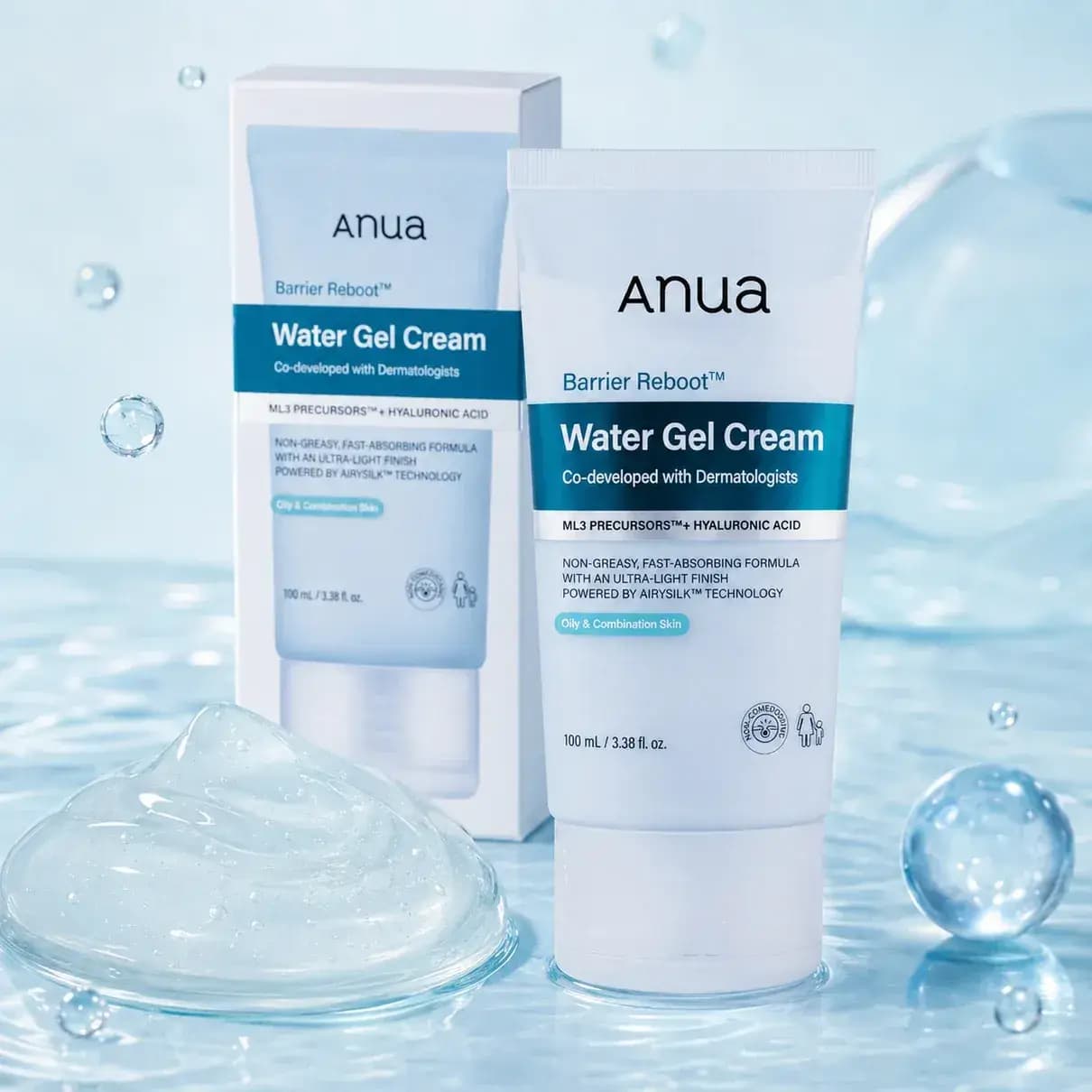 ژل کرم آبرسان آنوا بریر ریبوت مناسب پوست چرب و مختلط ۱۰۰ میل Anua Barrier Reboot Water Gel Cream — تصویر ۲