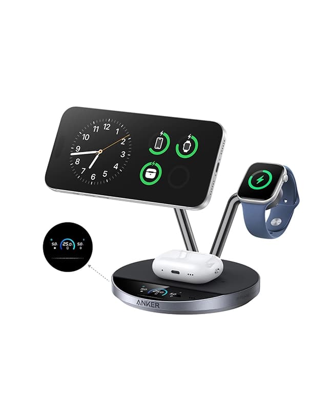 شارژر وایرلس 3 کاره انکر Anker Prime Wireless Charging Station 25W B25X7