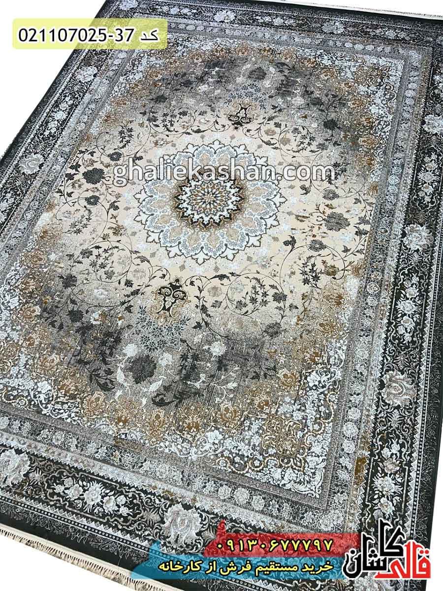 فرش طلاکوب وینتیج 700 شانه طرح اصفهان زمینه کرم – کاشان