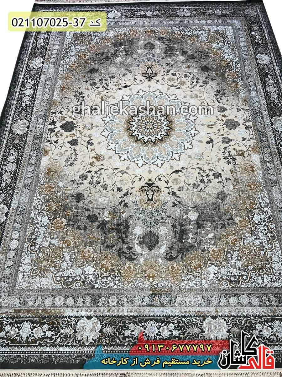 فرش طلاکوب وینتیج 700 شانه طرح اصفهان زمینه کرم – کاشان — تصویر ۲