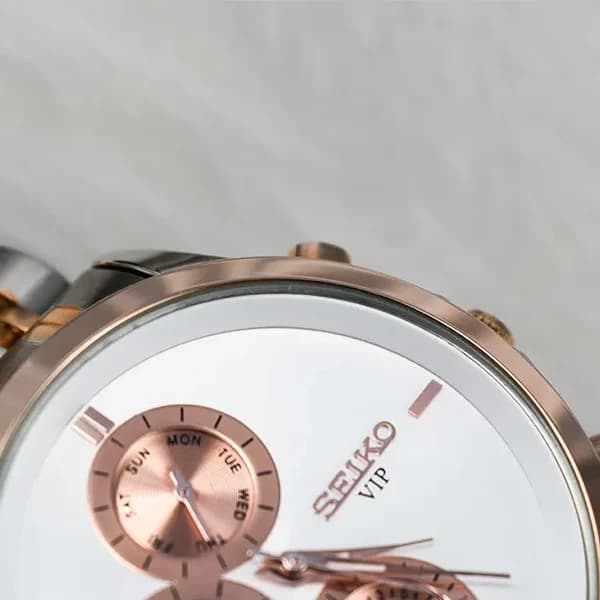 ساعت مچی عقربه ای زنانه سیکو سفید رزگلد مدل 9113HS-L — تصویر ۲