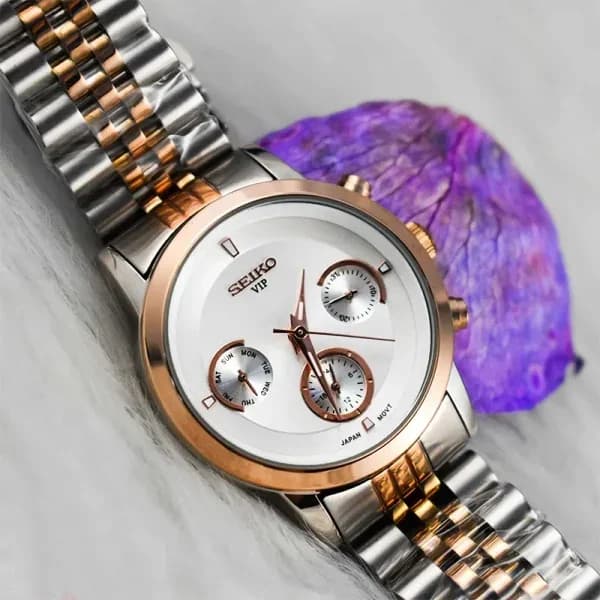 ساعت مچی عقربه ای زنانه سیکو مشکی رزگلد مدل 21046L