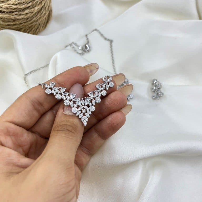 نیم ست زنانه مدل جواهری شکوفه کد M4410 — تصویر ۵