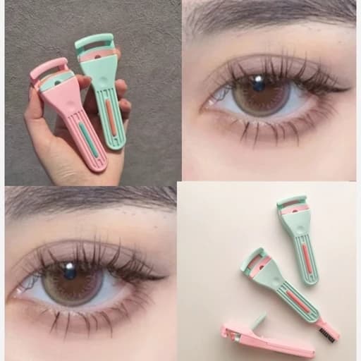 فرمژه کره ای حرفه ای حالت دادن و فر کردن مژه ها دسته نامرئی جداکننده مژه ها فانتزی کیوت دخترانه همراه براش مرتب کننده