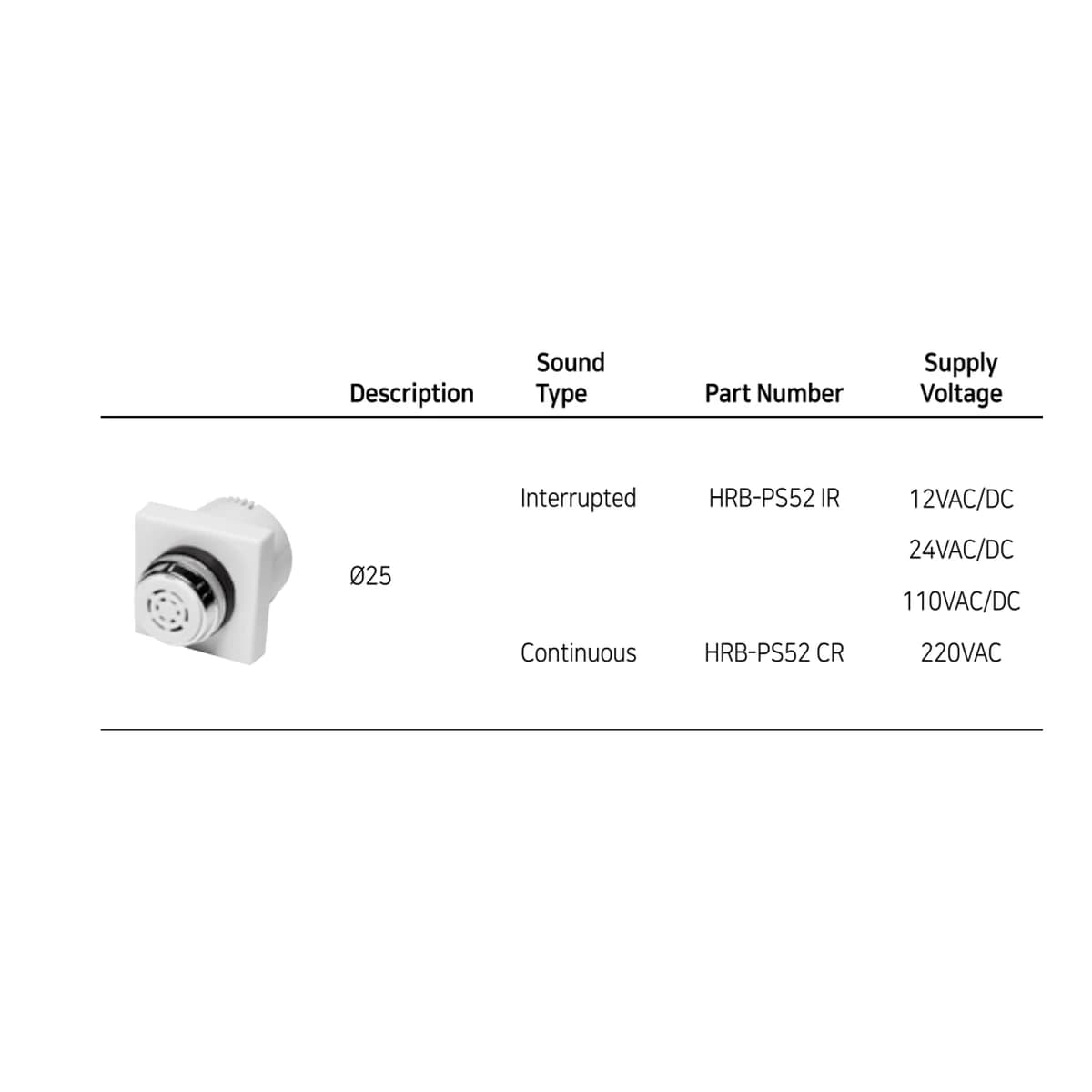 آژیر صنعتی کاکون مدل KACON HRB-PS52 IR 24 V AC/DC — تصویر ۲