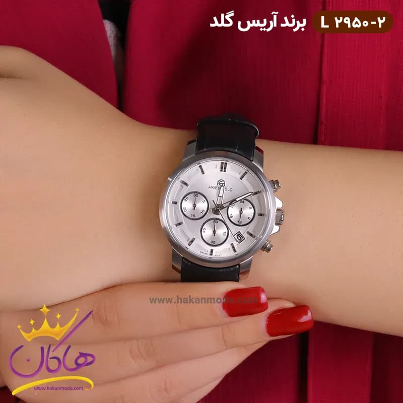 ساعت آریس گلد زنانه بند چرم کرنوگراف L2950/2 — تصویر ۲