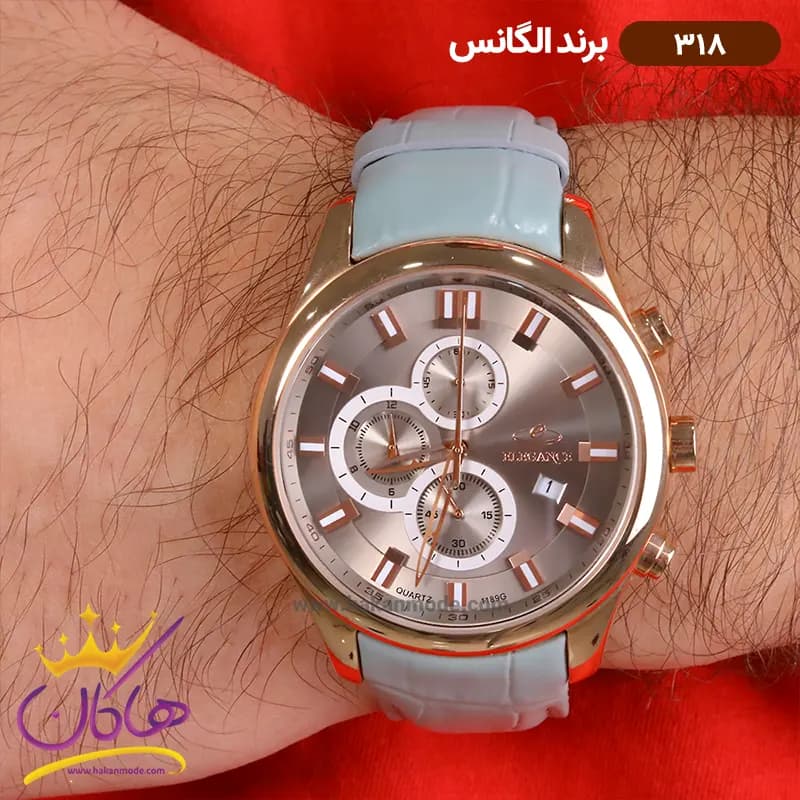 ساعت الگانس مردانه بند چرمی کرنوگراف 318 — تصویر ۲