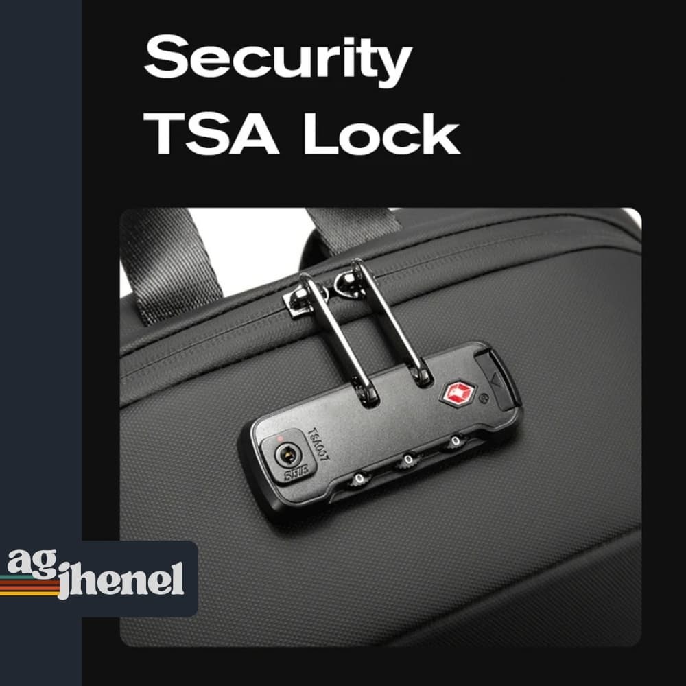 کوله پشتی لپ تاپ 15.6 اینچ هاردشل دارای قفل TSA و پورت خروجی USB — تصویر ۴