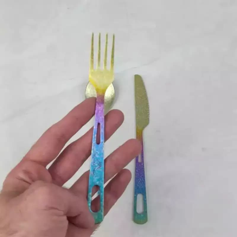 ست قاشق، چنگال و چاقو تیتانیومی ماونتین هایکر مدل SZK1047 — تصویر ۴