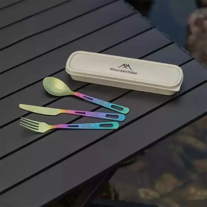 ست قاشق، چنگال و چاقو تیتانیومی ماونتین هایکر مدل SZK1047 — تصویر ۲