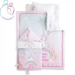 سرویس خواب 4 تکه مخمل مامزکیوتی (momscutie) طرح یونیکورن نانو مامزنینی — تصویر ۲