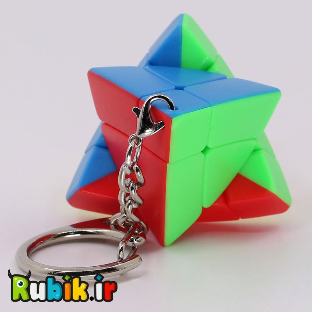 جاکلیدی هرم برج جادویی شنگ شو استیکرلس Sengso Keychain Mini Tetrahedron magic tower cube — تصویر ۳
