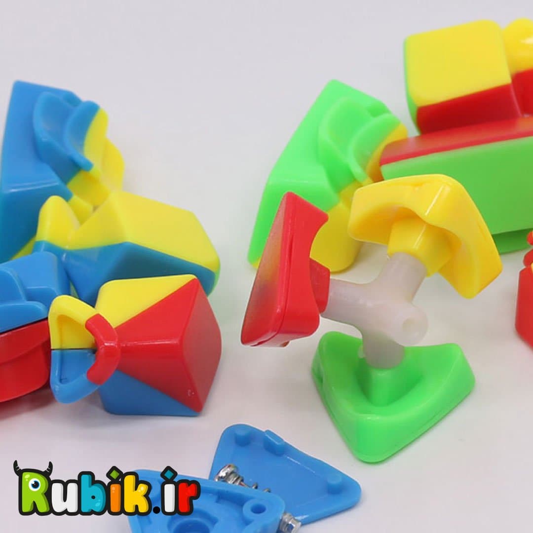 جاکلیدی هرم برج جادویی شنگ شو استیکرلس Sengso Keychain Mini Tetrahedron magic tower cube — تصویر ۵