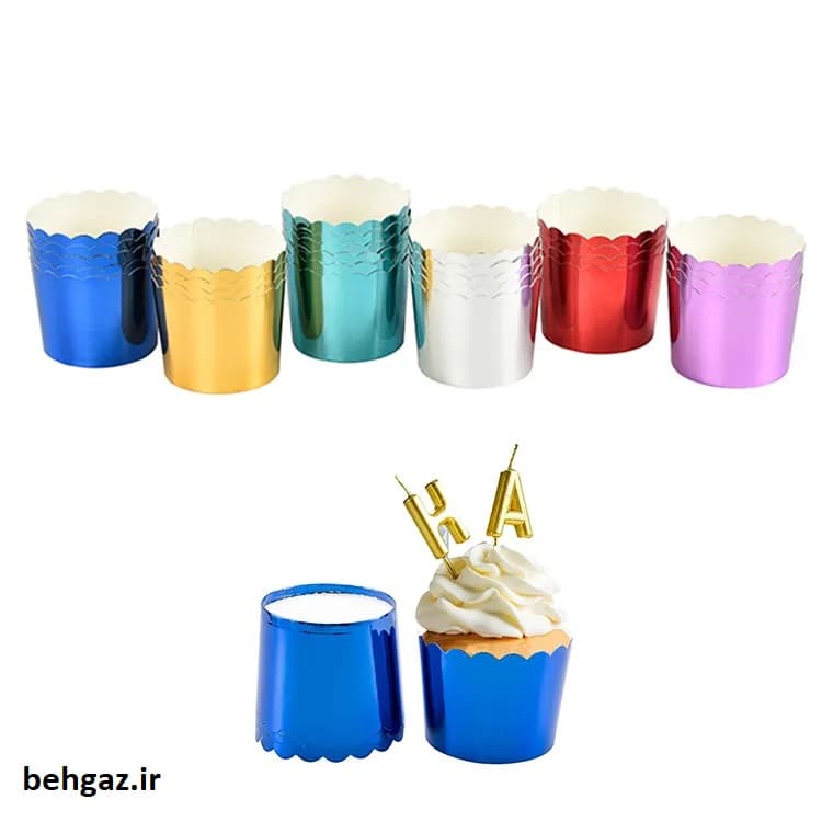 کپسول کاغذ مافین و کاپ کیک نسوز مدل لیزری مجموعه 50 عددی — تصویر ۳