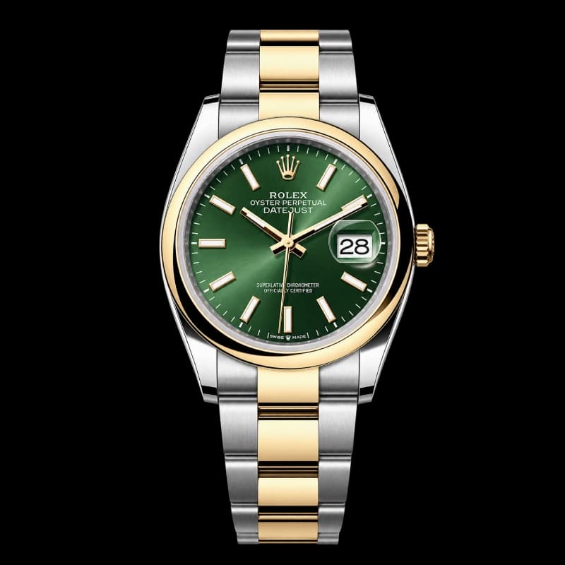 رولکس Datejust 36 سبز زیتونی دو رنگ | رفرنس M126203-0058