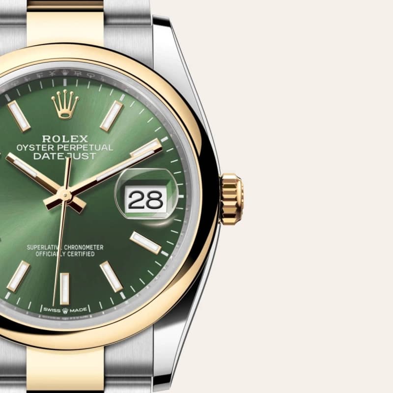 رولکس Datejust 36 سبز زیتونی دو رنگ | رفرنس M126203-0058 — تصویر ۴