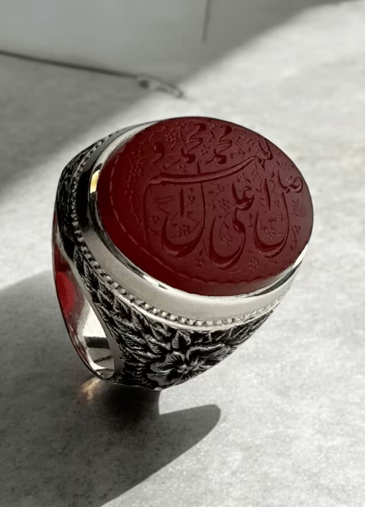 انگشتر عقیق سرخ-مدل TR1002 — تصویر ۳