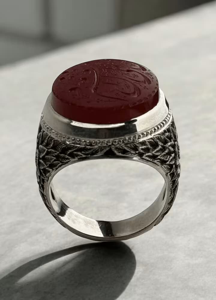 انگشتر عقیق سرخ-مدل TR1002 — تصویر ۲