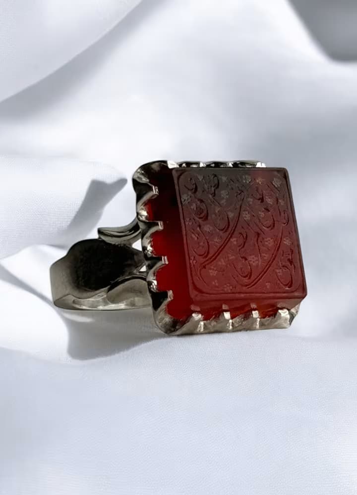 انگشتر عقیق سرخ-مدل R1608 — تصویر ۳