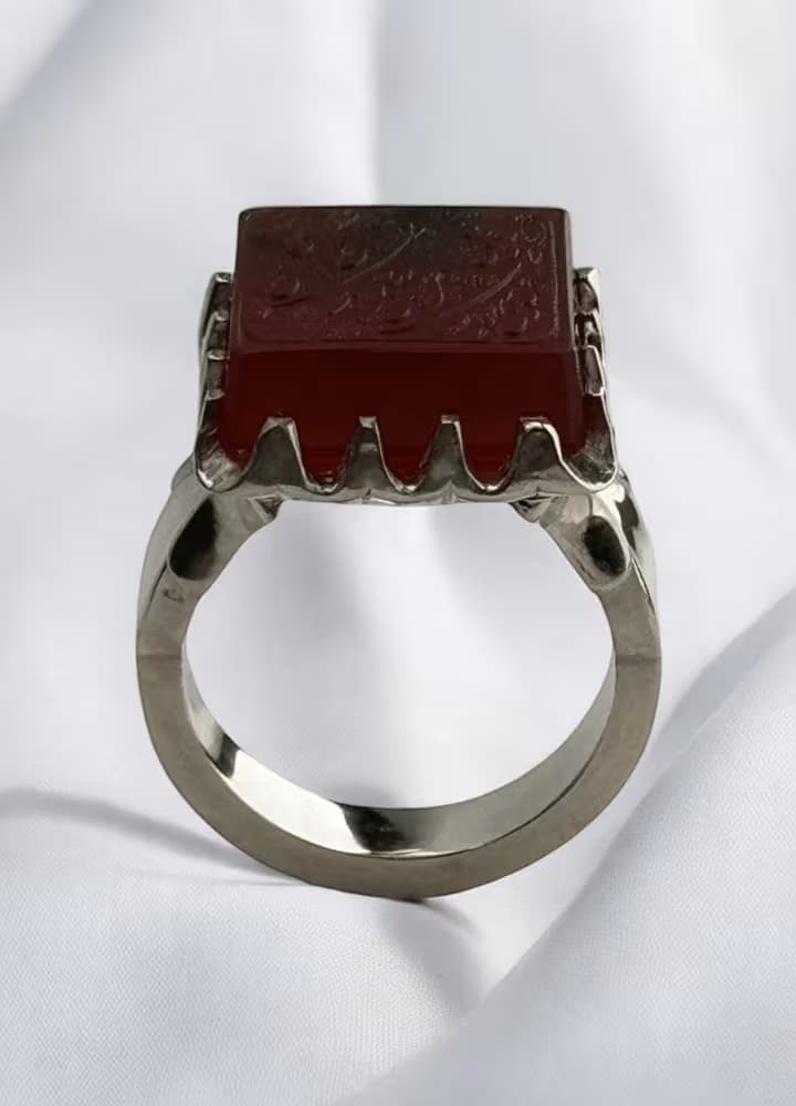 انگشتر عقیق سرخ-مدل R1608 — تصویر ۲