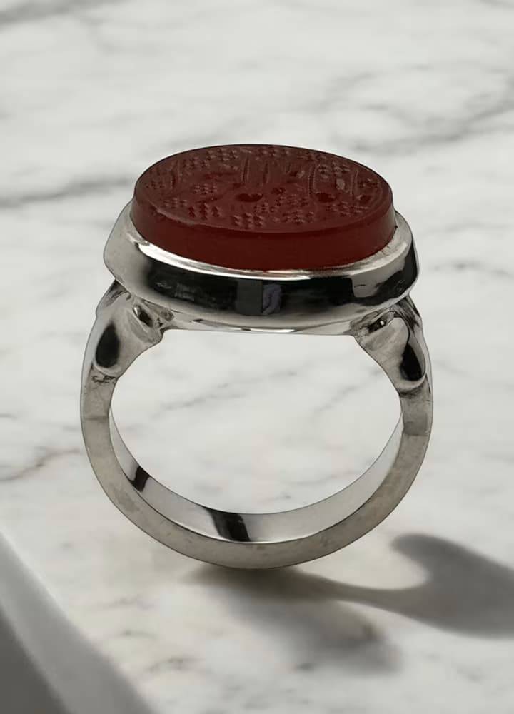 انگشتر عقیق سرخ-مدل R1606 — تصویر ۲