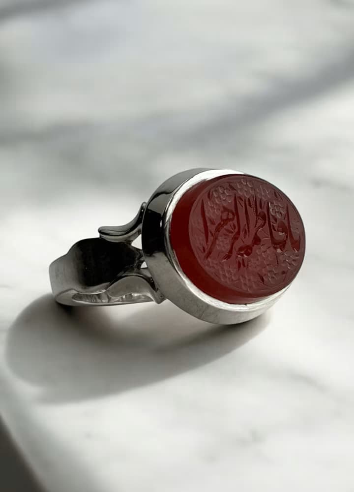 انگشتر عقیق سرخ-مدل R1606 — تصویر ۳