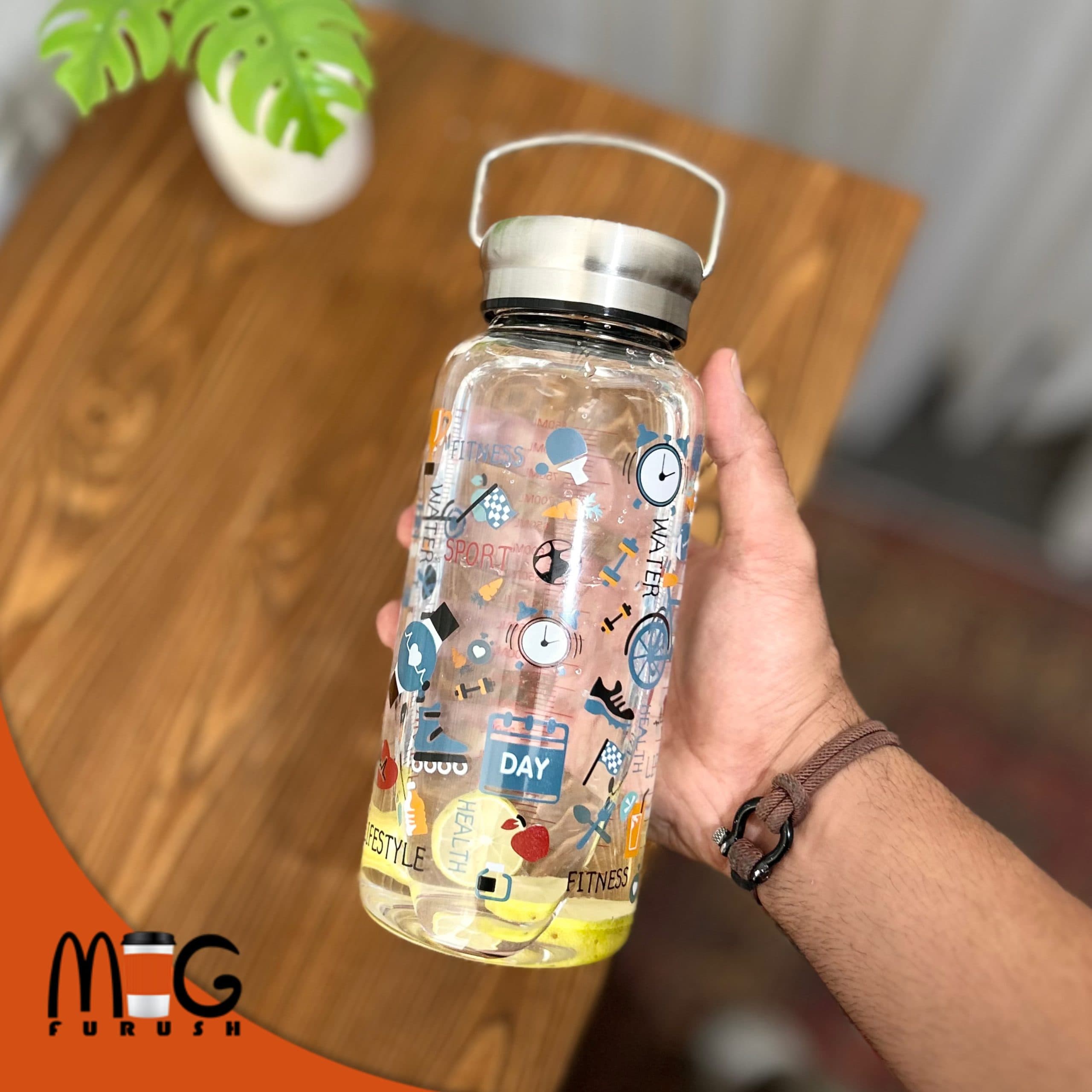 بطری شیشه ای طرح دار