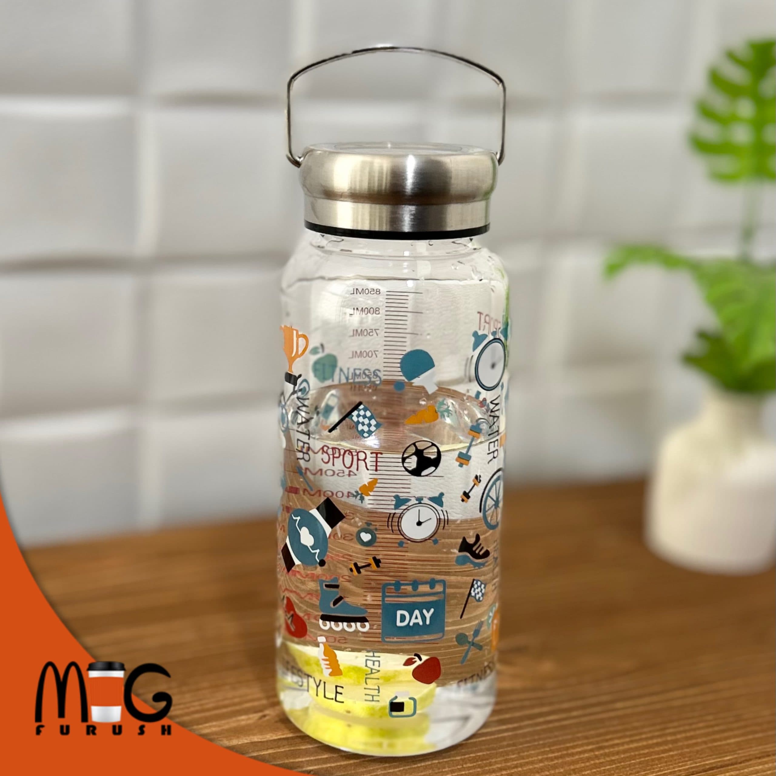 بطری شیشه ای طرح دار — تصویر ۳
