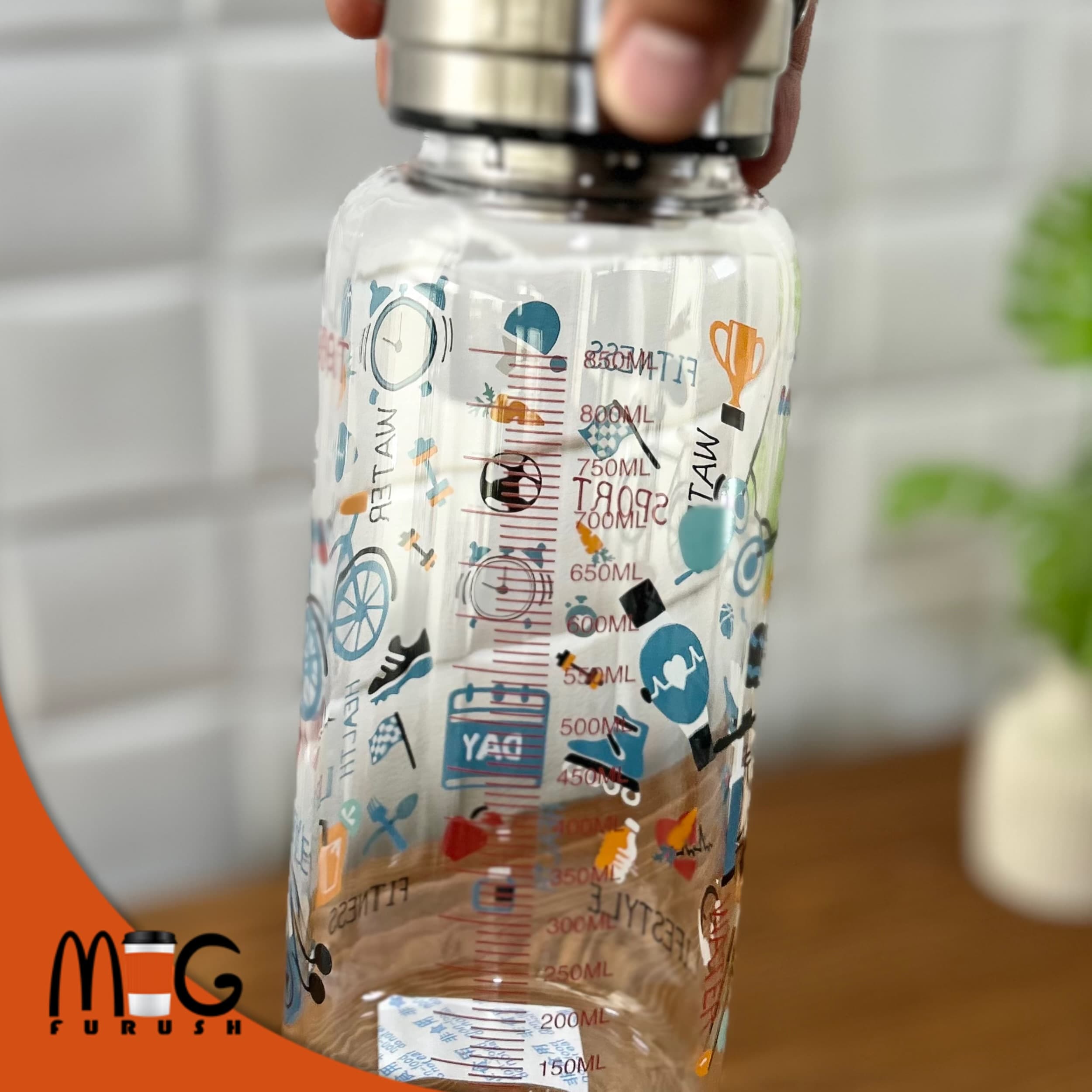 بطری شیشه ای طرح دار — تصویر ۷