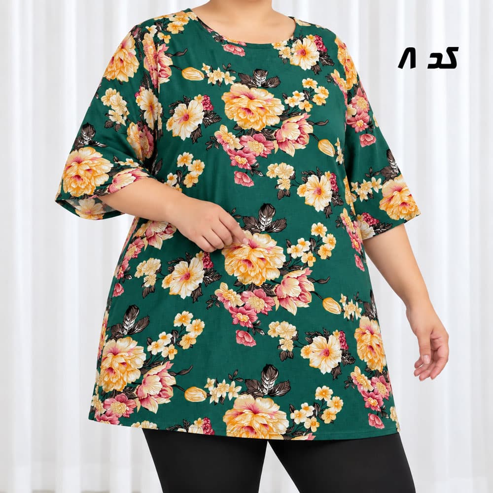 تونیک نخی پارچه خارجی طرحدار کد SH2344 — تصویر ۴