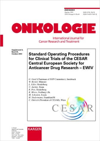 کتاب Standard Operating Procedures for Clinical Trials of the Central European Society for Anticancer Drug Research (Cesar-Ewiv (Supplement Issue: Onkologie 2003, 6) نسخه کامل