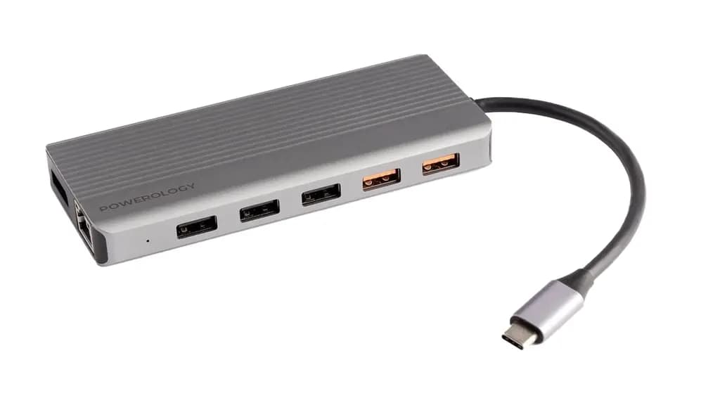 هاب ۱۲ پورت POWEROLOGY مدل HDMI & DISPLAYPORT USB-C HUB ETHERNET — تصویر ۳