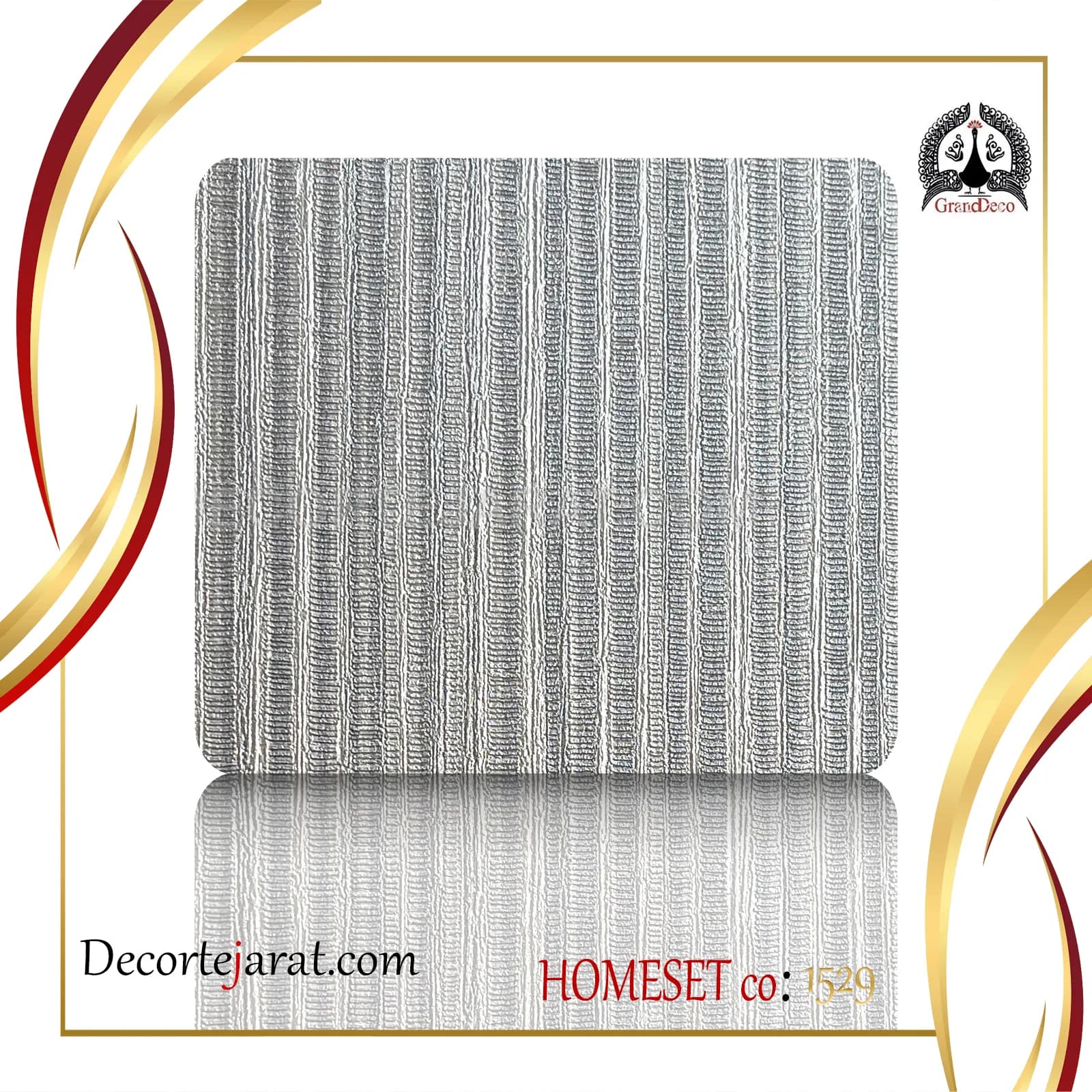 کاغذ دیواری طوسی راه راه HS-1529