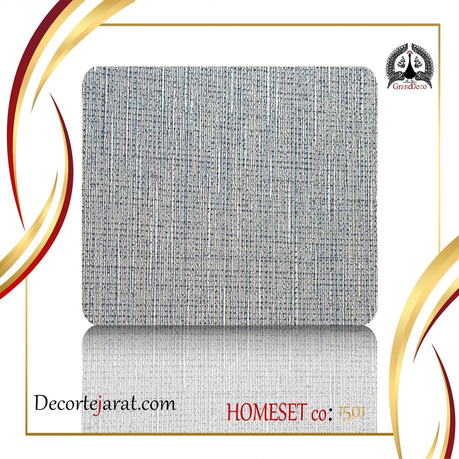 کاغذ دیواری کنفی آبی طلایی HS-1501