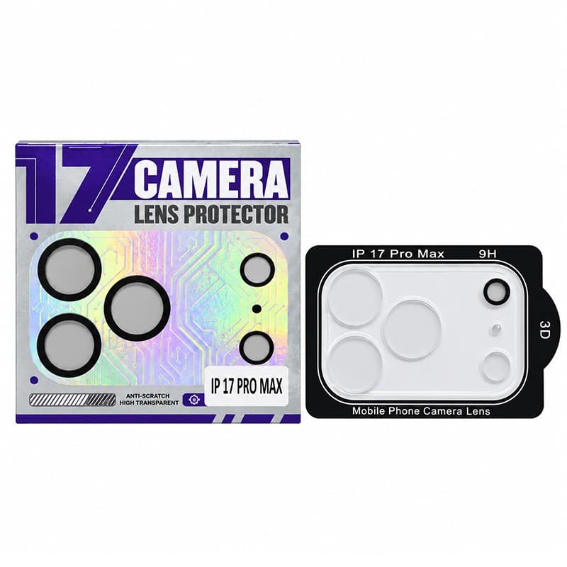 محافظ لنز دوربین شیشه ای شفاف Camera Lens یک تکه 360 درجه Full Cover آیفون iPhone 17 Pro Max بی رنگ کد 334676